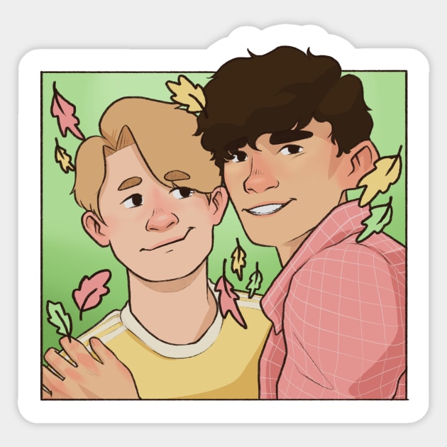 Nick and Charlie - heartstopper drawing Sticker by daddymactinus